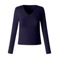 thumbnail image 4 of TYGHBN Women's Long Sleeve Shirt Tops Deep V Neck German Velvet Autumn Casual Slim Fit Basic Sexy T Shirt 2024 Tees Women Women Long Sleeves Shirts Womens Turtle Neck Long Sleeve Tops Swim Tee Womens, 4 of 4