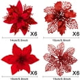 thumbnail image 2 of 24PCS Christmas Poinsettia with Clips Glitter Artificial Flower Winter Party Supplies for Xmas Tree Ornament Wedding Birthday Wreath Decoration, 2 of 7
