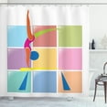 thumbnail image 1 of Ambesonne Gymnastics Shower Curtain, Abstract Athlete, 69"Wx84"L, Multicolor, 1 of 3