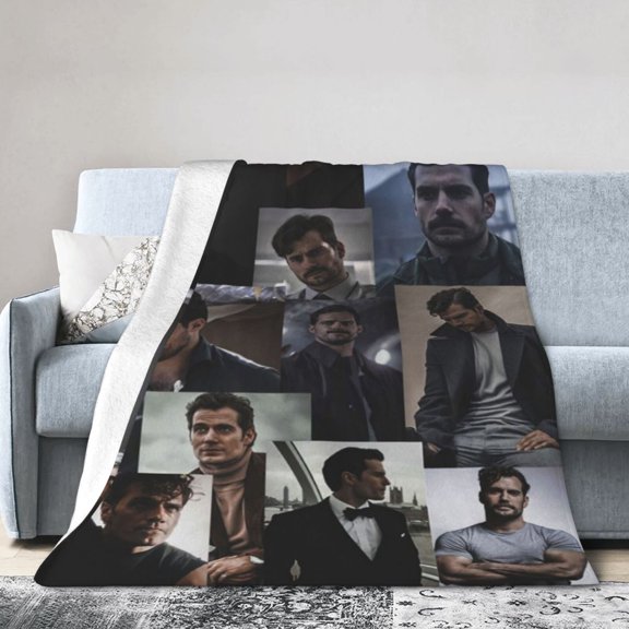 Henry Cavill Blankets for Adult Child Ultra Soft Superman Actors Flannel Sofa Blanket Warm Durable Game Blankets for School Office Picnic Travel Camping 30"X40"