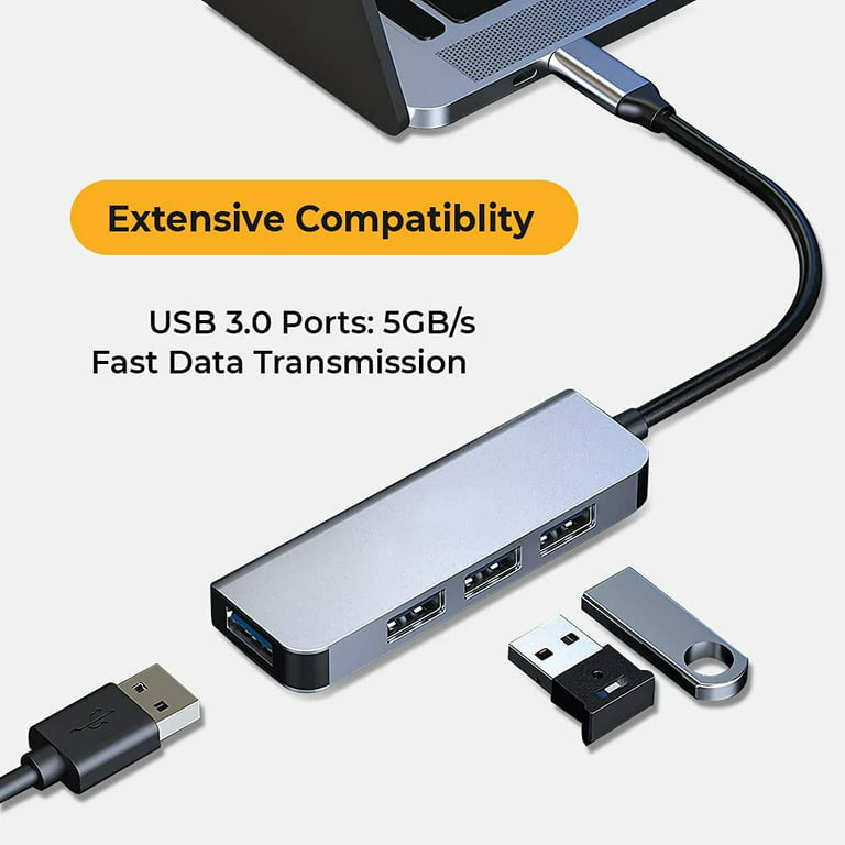 USB Hub,4 Port USB 3.0 Hub, Ultra Slim Portable Data Hub Applicable for  iMac Pro, MacBook Air, Mac Mini/Pro, Surface Pro, Notebook PC, Laptop, USB  Flash Drives, Tesla Model 3 and Mobile
