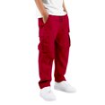 thumbnail image 2 of Boys Cargo Pants Solid Color Trousers with Straight Front Pockets Everyday Play Casual Toddler Kids Casual Pants Size 13-14Y, 2 of 8