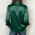 thumbnail image 6 of HAiming Plus Size Tops for Women Long Sleeve Silk V Neck Blouses Loose Casual Elegant Solid Color Shirts Office Tops, 6 of 9
