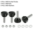 thumbnail image 4 of Uxcell 4 Set Male Thread Head Knurled Clamping Knobs Thumb Screws with Nuts Washers Black M8 x 25mm x 25mm ["304 Stainless Steel"], 4 of 5