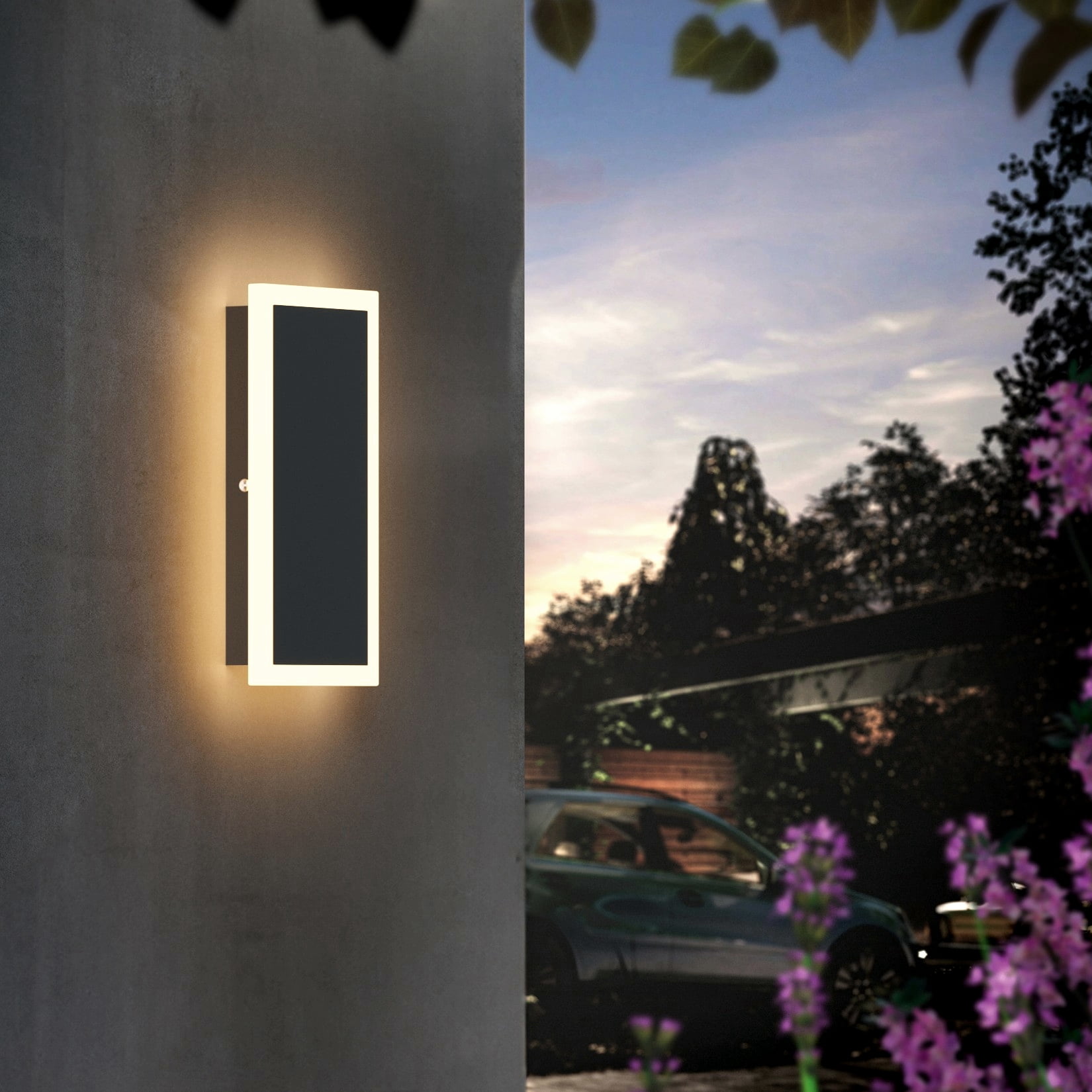 Ralbay 11.8In Outdoor Wall Light Black LED Exterior Wall Sconce IP65 Waterproof 3000K Indoor Outdoor Wall Mount Lighting for Porch Front Door(Extra Wide)