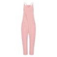 thumbnail image 4 of Cameland Plus Size Women Casual Jumpsuits Cold Shoulder Capris Pants Solid Suspender Straight Leg Pockets Rompers, 4 of 4