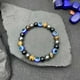 thumbnail image 5 of Pulsera negra para hombre y mujer, motivadora, con piedras de la riqueza, elástica, ajustable, con cuentas de cristal, joya tipo brazalete, 5 of 5