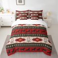thumbnail image 2 of Horse Bed in a Bag King Size Comforter Set 7 Pieces,Dream Catchers Bedding Sets Southwestern Aztec Bohemian Tribe Farmhouse Wildlife Sheet Set with Comforter,Red, 2 of 5