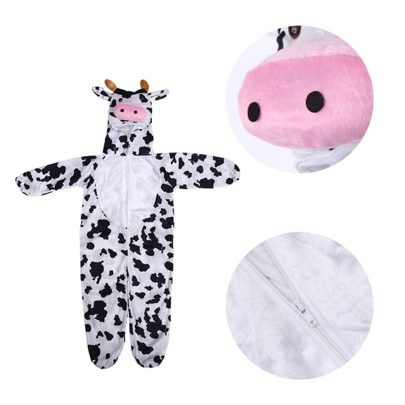 Phenofice Cow Animal Costume Outfit, Cute Farm Theme Dress Up Clothing for Festive Parties, Birthdays, Cosplay Fun
