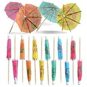 Prextex Umbrella Cocktail Picks - Bulk Pack of 220 Assorted Tropical Color Party Picks with Parasol Detail for Tiki Bars, Picnics, Party Drinkware, Cake Toppers, and Party Decoration