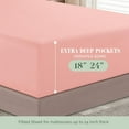 thumbnail image 3 of Elegant Comfort 1500 Series Bed Sheets All Around Elastic 18 - 24 Inches Deep Fitted Sheet - Extra Deep Pocket Sheets, California King, Dusty Rose, 3 of 5