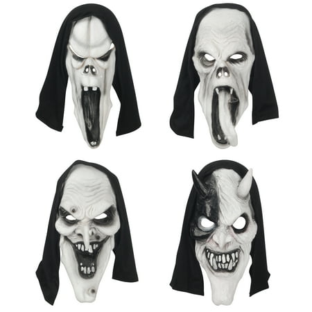 Loftus Assorted Haunted Horror Creature Face Mask, White Black, One Size
