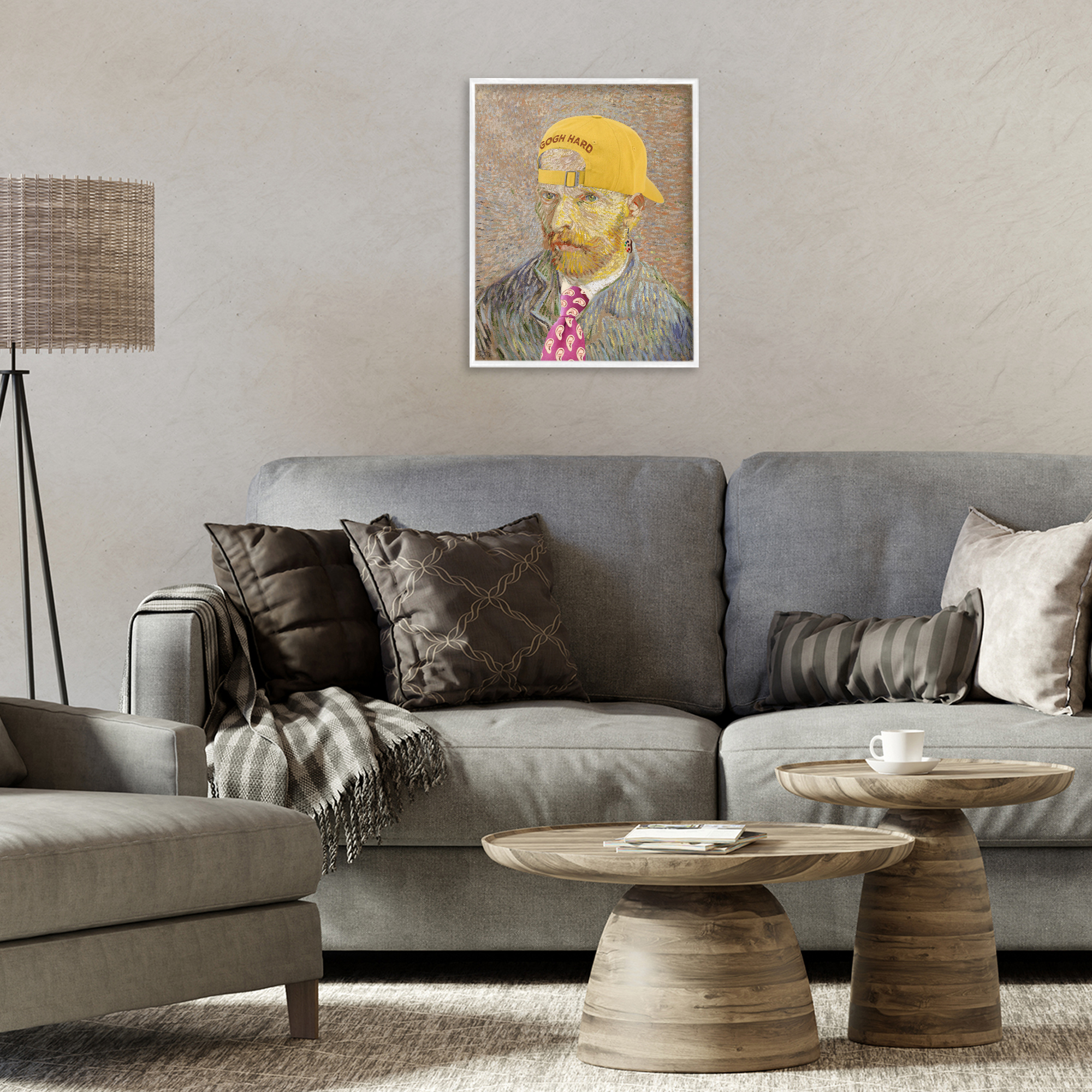 Van Gogh in Yellow hat White Framed Giclee Art, design by Masters Redux