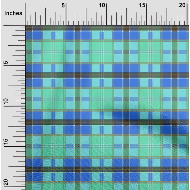 oneOone Cotton Cambric Fabric Madras Check Printed Craft Fabric BTY 56 Inch Wide