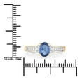 thumbnail image 3 of Genuine Blue Sapphire Rings for Women 1.05 Ct Diamond Oval Bridge 10K White Gold, 3 of 22