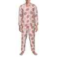thumbnail image 3 of Daiia Strawberry And Flowers for Men's Long-Sleeved Pajama Set – Soft & Comfortable Sleepwear Button-Up Pajamas Cozy Lounge Wear-X-Large, 3 of 7