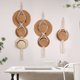 thumbnail image 3 of Xiao Hua 2 colgadores de macramé de dos pisos para sombreros de vaquero, estilo bohemio, para colgar en la pared, tejidos a mano, para guardar sombreros Fedora de ala ancha, decoración occidental, B, 3 of 3