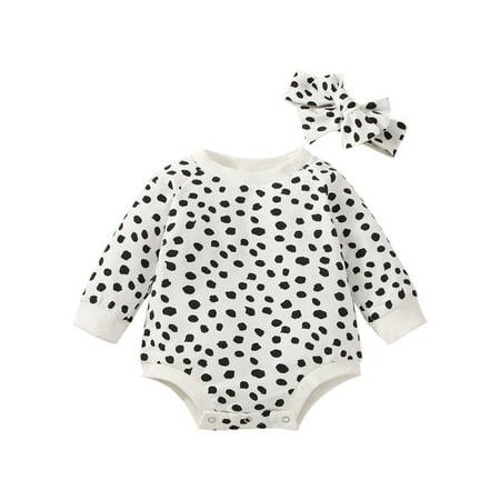 

Unisex Baby Onesie Clothing Cotton Leopard Long Sleeve Rompers Bodysuit Headbands Clothes Toddler Cute Daily Play