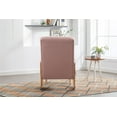 thumbnail image 3 of Rocking Chair With Ottoman, Mid-Century Modern Upholstered Fabric Rocking Armchair, Rocking Chair Nursery with Thick Padded Cushion, High Backrest Accent Glider Rocker Chair for Living Room, Pink, 3 of 9