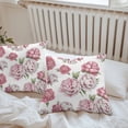 thumbnail image 6 of Throw Pillow Covers 18x18 Inch Set of 2, Pink Floral Waterproof Outdoor Pillow Covers, Spring Summer Modern Flower Leaf Decorative Cushion Pillowcases for Couch, Sofa, Bed, Garden, Patio, 6 of 9