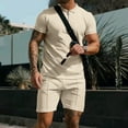 thumbnail image 2 of Conjunto De 2 Piezas Para Hombre, Playera, Camiseta, Conjunto Deportivo Informal, Pantalones Cortos De Manga Corta De Talla Grande, 2 of 6