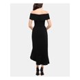 thumbnail image 2 of XSCAPE Womens Black Ruffled Short Sleeve Off Shoulder Above The Knee Evening Hi-Lo Dress 2, 2 of 4