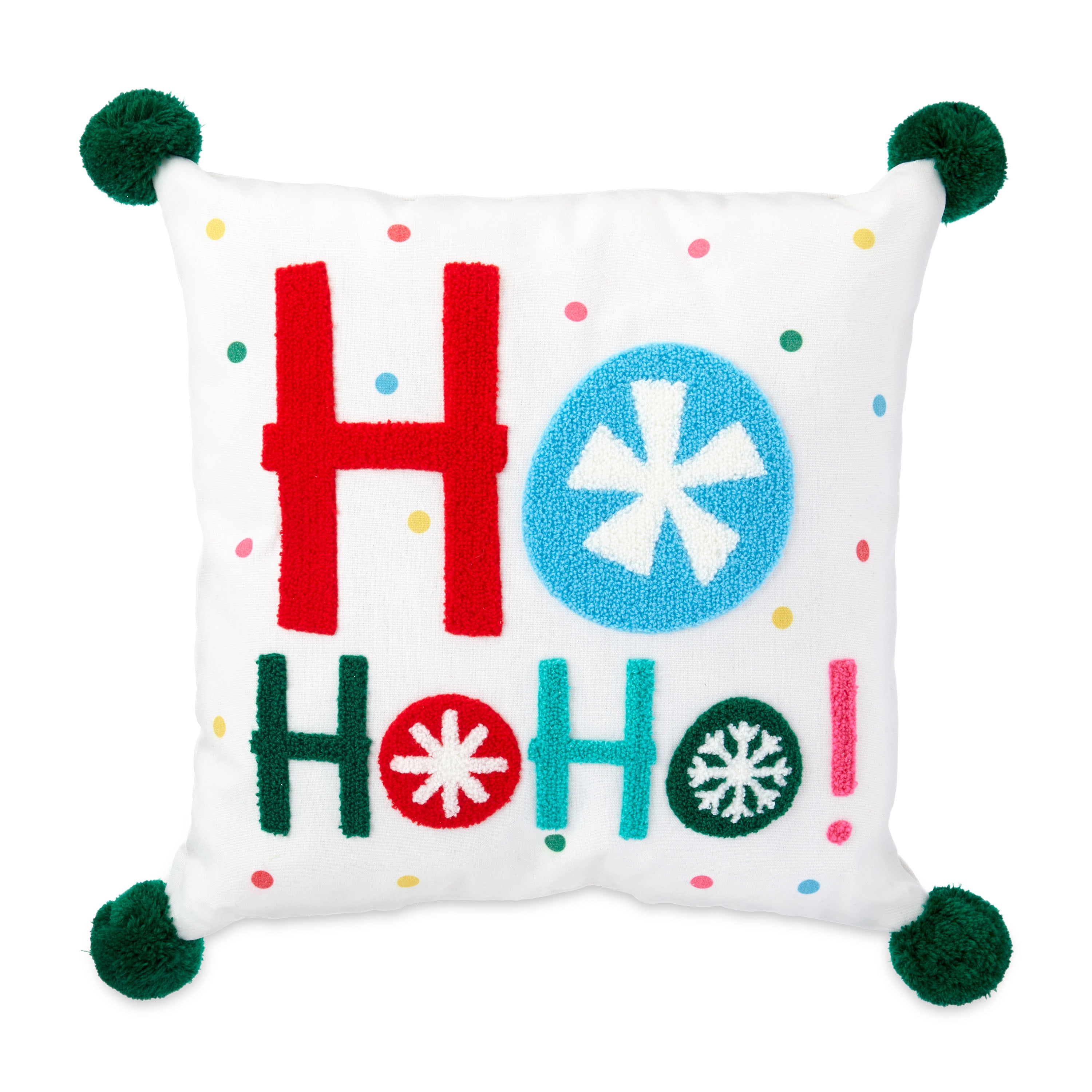 Holiday Time Hohoho Christmas Decorative Pillow, 14"x14" Square
