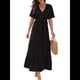 thumbnail image 3 of Vestido Bohemio de Lunares para Mujer, de Verano, con Cuello en V, Corta, y Fluido, para Invitada A una Boda en la Iglesia Negro L, 3 of 8
