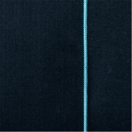 Navy Block - Black Navy Cotton Japanese Selvedge Bull Denim, Fabric By the Yard