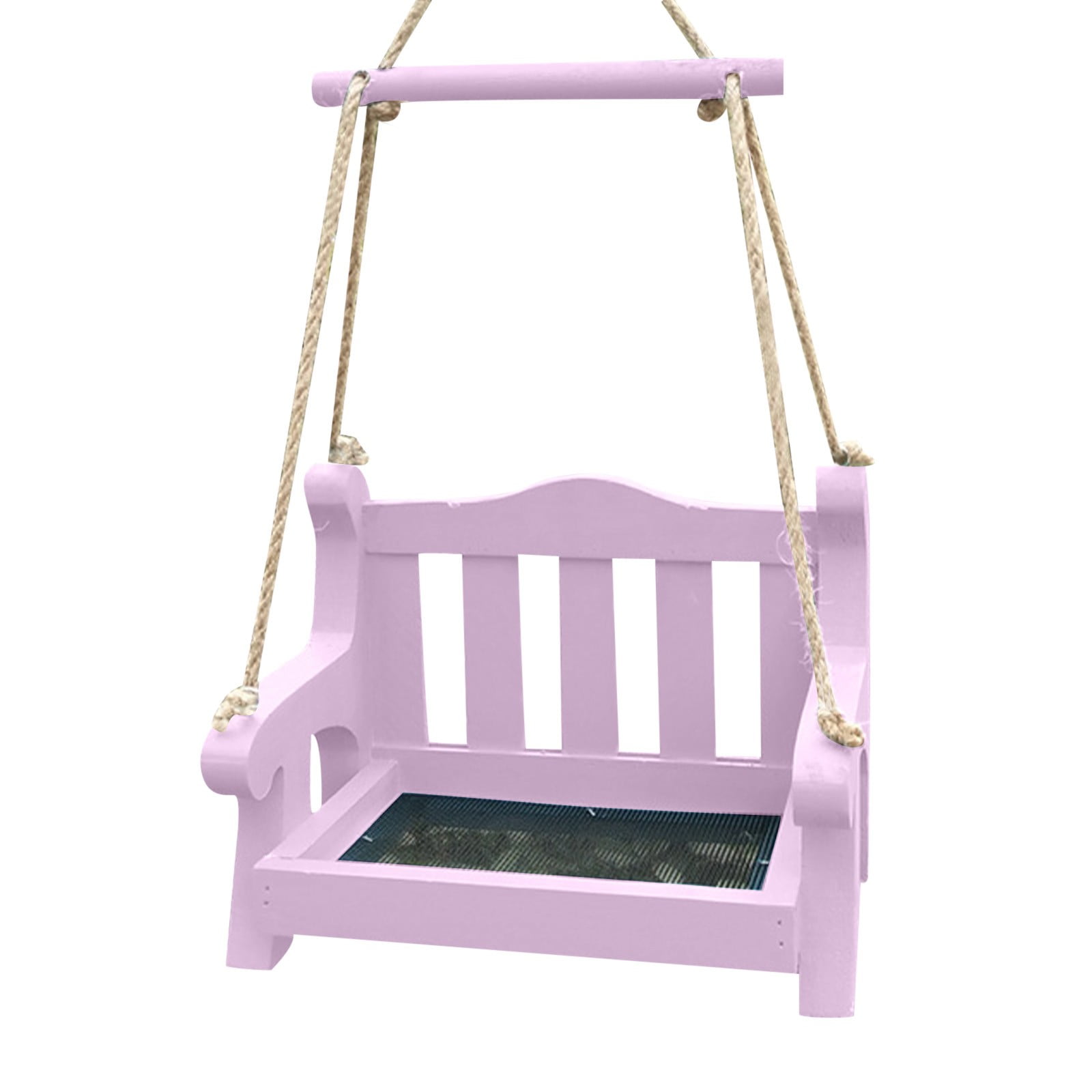 Fridja Wooden Garden Swing Seat Bird Feeder Hanging Swinging Tree Ornament Bird Table for Home