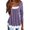 Purple, variant on HCYSFG Womens Solid Color T Shirts Square Neck 3/4 Sleeve Layered Hem Button Detail Casual Tees Loose Fit Classic Everyday Fall Tops