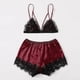 thumbnail image 3 of Conjunto de Lencería babydoll YONGSHENG de satén de encaje de pestañas de Lencería sexy de moda para mujer, 3 of 5