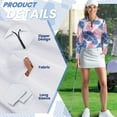 thumbnail image 5 of Garronmavis Zipper Golf Shirt for Women Long Sleeve Tennis Shirts Collared Shirt Tops Athletic Casual Workout Tops Tropical Golf Shirts for Women, Tropical Palms Print, Size XS, 5 of 7