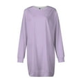 thumbnail image 3 of Womens Casual Plus Velvet Sweater Dress - Long Sleeve Round Neck Solid Color for Fall/Winter Comfort, 3 of 4