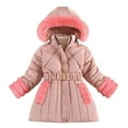 thumbnail image 3 of Hrsba Boys Girls Winter Outerwear Coats,Casual Jacket for Kids,Fashion Girls' Winter ChildrenThick Solid Color Clothes Detachable Hat Mid To Long Length Clothes Winter Coat Clothes,Khaki,130, 3 of 4
