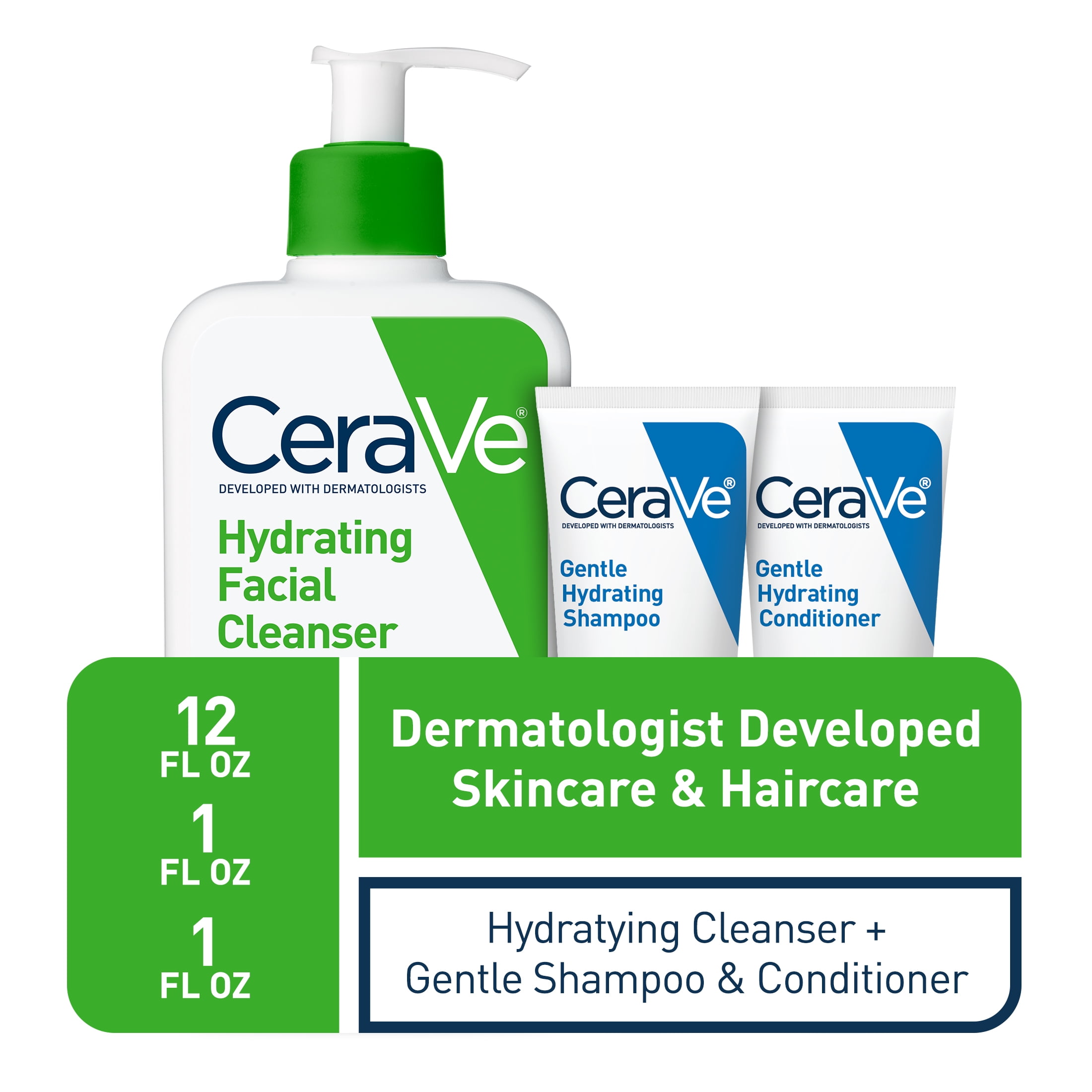 CeraVe Hydrating Facial Cleanser Bundle with CeraVe Hair Samples