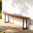 thumbnail image 3 of Outsunny Wood Outdoor Bench for 2 People, 59" Backless Patio Garden Bench, 3 of 10