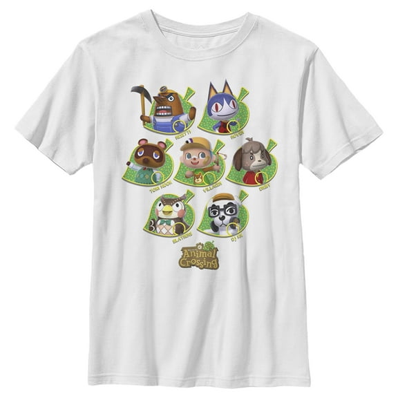 Boy's Nintendo Animal Crossing New Leaf Towns People  Graphic Tee White Large