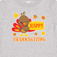 thumbnail image 4 of Inktastic Happy Thanksgiving with Cute Turkey and Leaves Boys or Girls Baby T-Shirt, 4 of 5