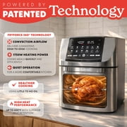 Gourmia 14 Qt Air Fryer Oven, 12 Presets, Rotisserie, FryForce 360°, Stainless Steel
