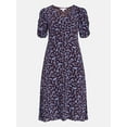 thumbnail image 6 of Time and Tru Women's Midi Dress with Ruched Sleeves, Sizes XS-XXXL, 6 of 6