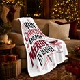 thumbnail image 3 of Bold Wine Typography With Bows And Hearts, Cozy Flannel Blanket with Decorative Statement Typography Print, Housewarming Gift for Wine Humor Enthusiasts, Home Decor for Bedroom and Living Room, 3 of 7