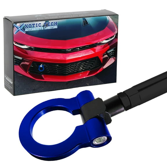 Xotic Tech Sport Track Racing Style CNC Aluminum Screw-on Tow Hook Front Bumper Compatible with Chevrolet Camaro 2016-2021 (Blue)
