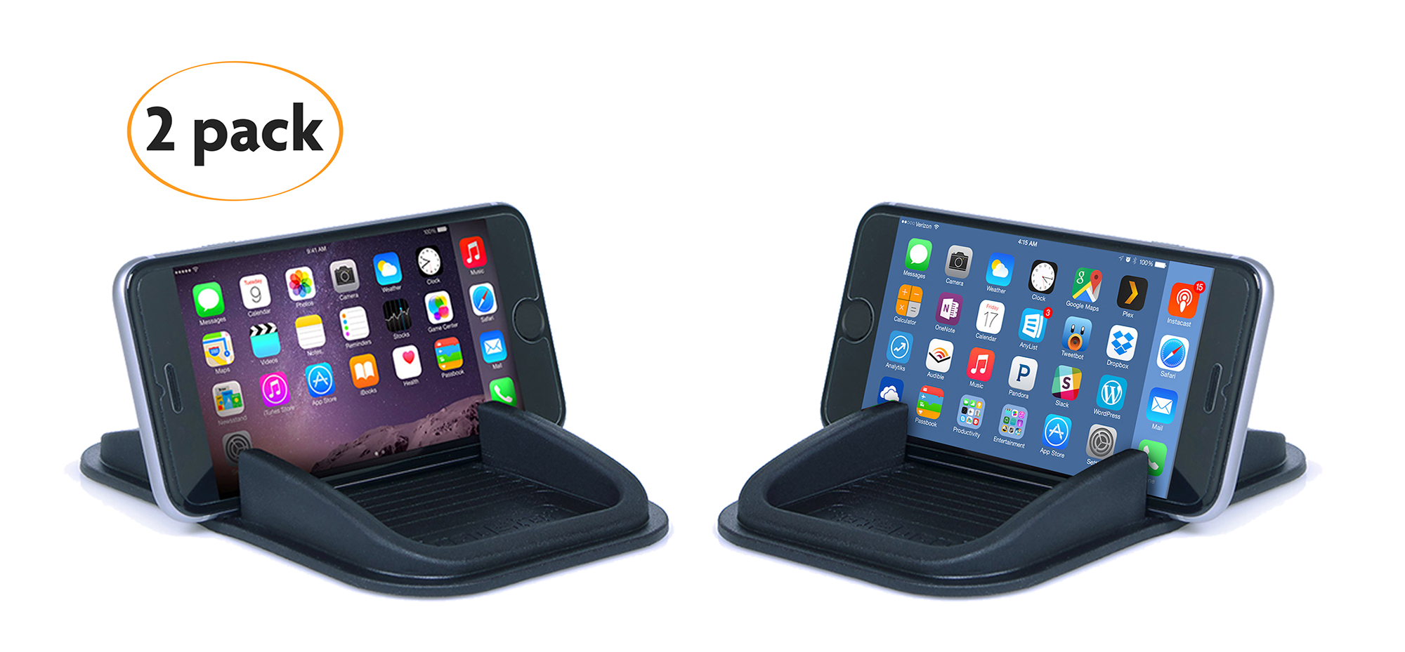 Sticky Pad Roadster Smartphone Dash Mount 2Pack. No Sticky adhesives