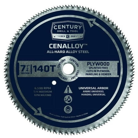 UPC: 0081838082062 | Century Drill & Tool 178320628 08206 7.25 in. x 140T Plywood Cenaly Saw Blade