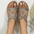 thumbnail image 3 of Oyedens Rhinestones Sandals For Women Sequin Wide Width Flats Sandals Dressy Low Heel Sandals, 3 of 8