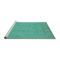 thumbnail image 2 of Ahgly Company Machine Washable Indoor Square Oriental Turquoise Blue Traditional Area Rugs, 3' Square, 2 of 4