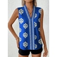 thumbnail image 3 of SHEWIN Women's Tank Tops Boho Floral Printed Blouses Casual Lightweight Chiffon V Neck Sleeveless Shirts, 3 of 7