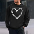thumbnail image 2 of FAWUUDO Men Valentine's Tops Red Heart Printed Shirts Long Sleeve Clothes, 2 of 7