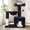 Blue Grey, variant on Allewie 29.5in Indoor Cat Tree, Multi-Level Cat Tower with Sisal Scratching Posts, Padded Perch, Basket, Condo, and Hanging Ball, Suitable for Kittens and Adult Felines, Beige